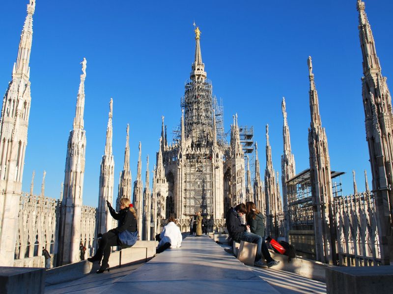 Die Dachterrassen sollten definitiv im Eintritt mitgebucht werden am Mailänder Dom