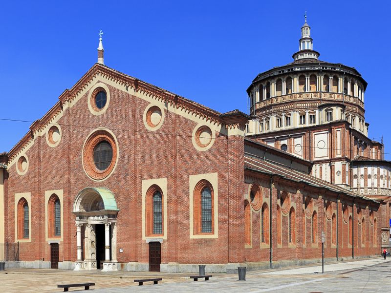 Hier in Santa Maria delle Grazie in Mailand hängt Da Vincis Abendmahl